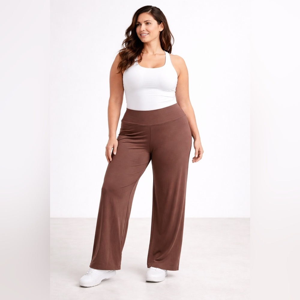 All in Motion Brown High Rise Active Pants 1X NWT Stretch Yoga Lounge